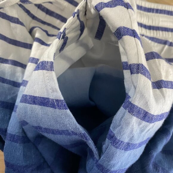 Vineyard Vines Dip Dye Stripe Pull On Shorts Linen Blend Tie Waist Women's XS - Picture 5 of 7
